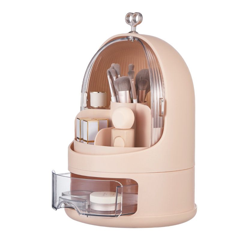 Plastic Makeup Organizer, Light Pink