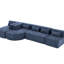 Canapé rembourré de 144 po avec deux chaises longues incurvées et un support à ressorts ensachés, siège bleu confortable exceptionnel-2117048594