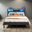 Full Size Bed Frame with Storage Headboard