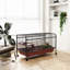 Petit refuge pour animaux de compagnie L 48 po - Lapin et furet avec mangeoire, roues, plateforme, refuge pour animaux rampe rouge / noir