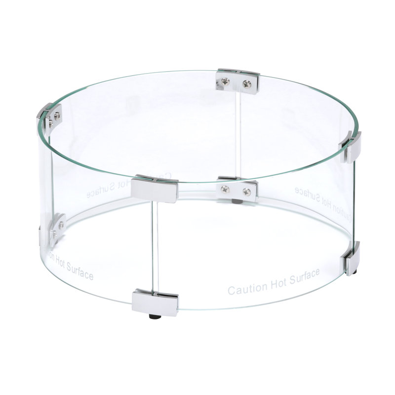Celestial 14.5" Round Tempered Glass Fire Pit Wind Guard
