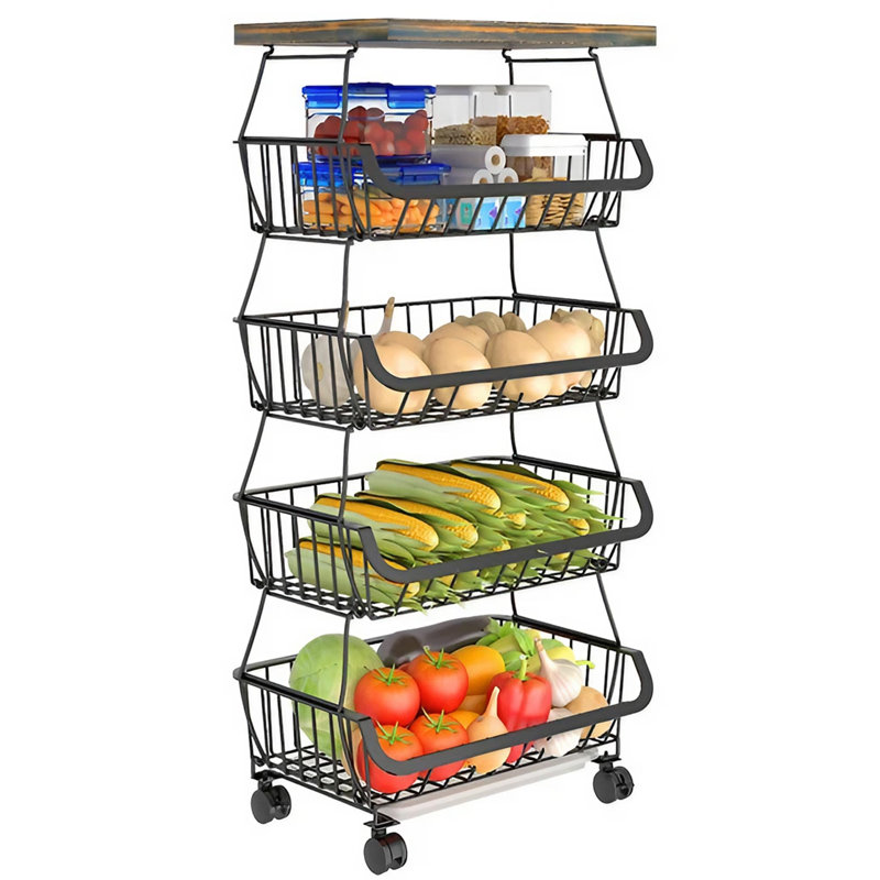 40cm W Metal Storage Rack with Wheels