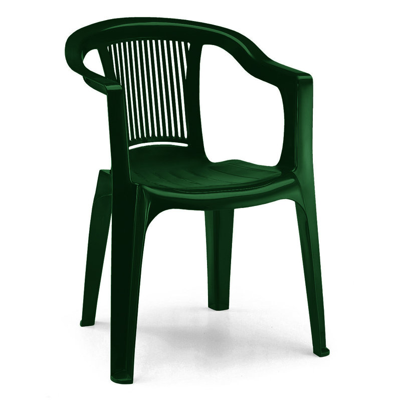 Shearer Stacking Patio Dining Armchair, Forest Green