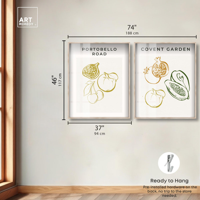 Ensemble d'art mural Serene Modern Abstraction Shadowbox, H 46 po x l 37 po, Cadre blond