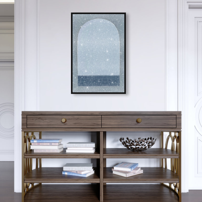 Minimal Ocean Window Print by Oliver Gal, 17"H x 25"W, Black Floater Frame