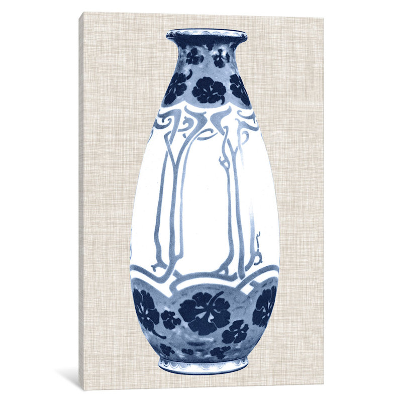 « blue & white vase ii » par world art group portfolio, impression sur toile, H 60 po x l 40po x P 1,5 po