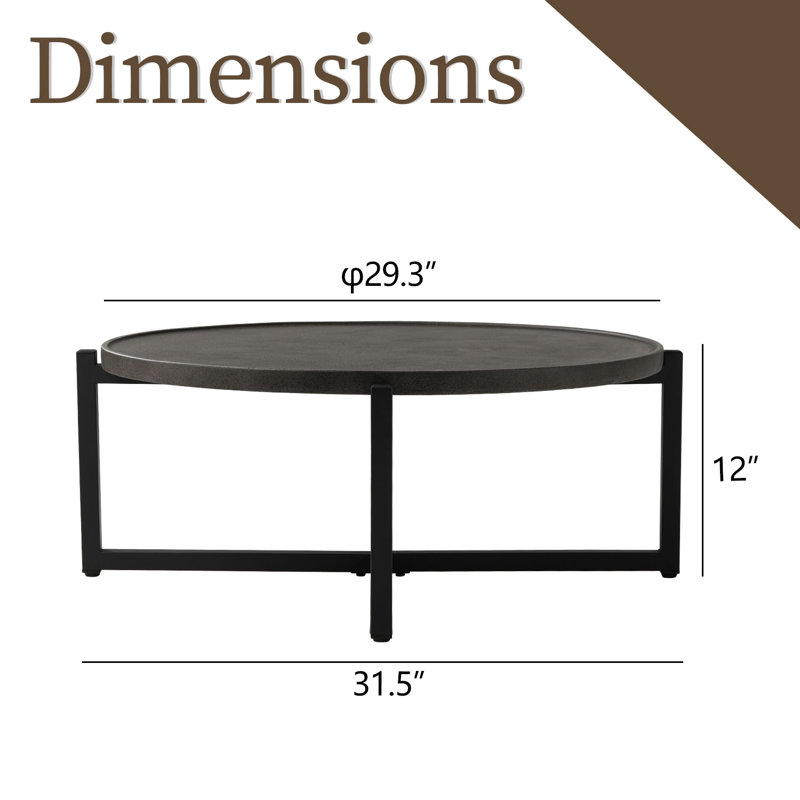 Neyland Concrete Side Table, 29.3"