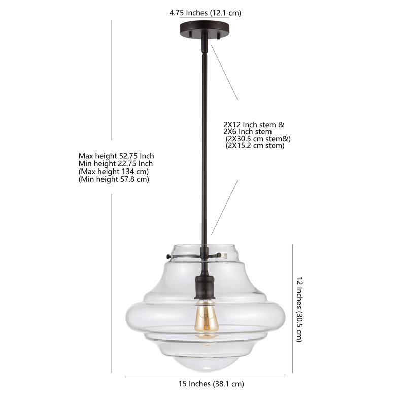 Luminaire suspendu simple à 1 lumière Adur