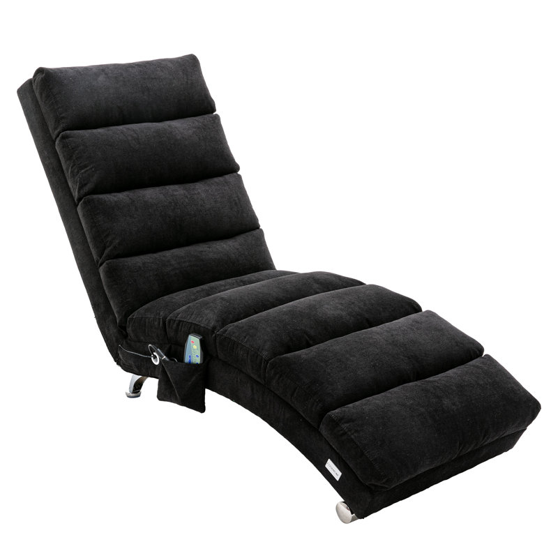 Upholstered Chaise Lounge, Black