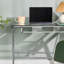 Bryanna Glass Top Metal Base Computer Desk-22494029