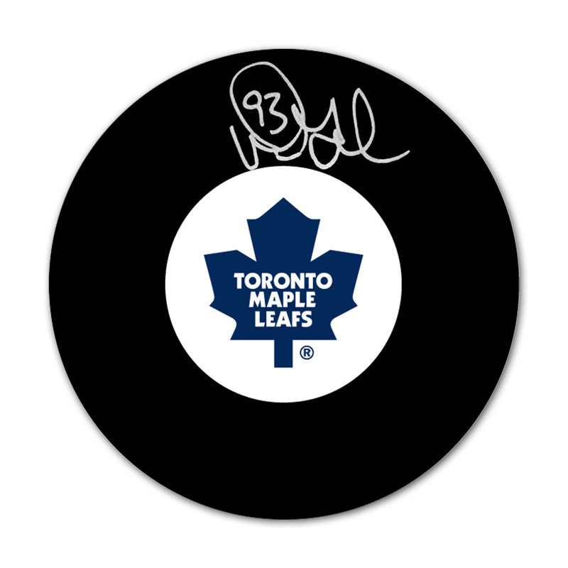 Doug Gilmour, rondelle de hockey des Maple Leafs de Toronto signée - souvenirs de la LNH à collectionner