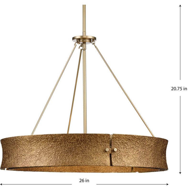 Lusail Soft Gold 5-Light Steel Drum Chandelier