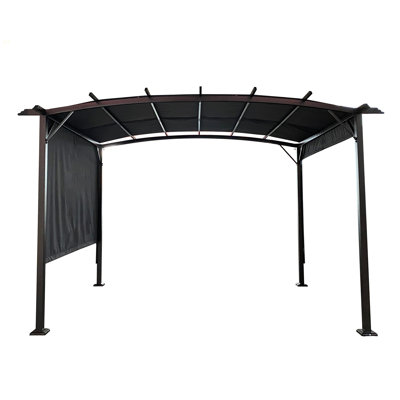12 X 9 Ft Outdoor Pergola Patio Gazebo,Retractable Shade Canopy,Steel  Frame Grape Gazebo,Sun Shelter Pergola For Gardens,Terraces,Backyard