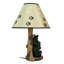Lampe de table ours noir lecture à oursons curieux avec abat-jour empreintes de pattes