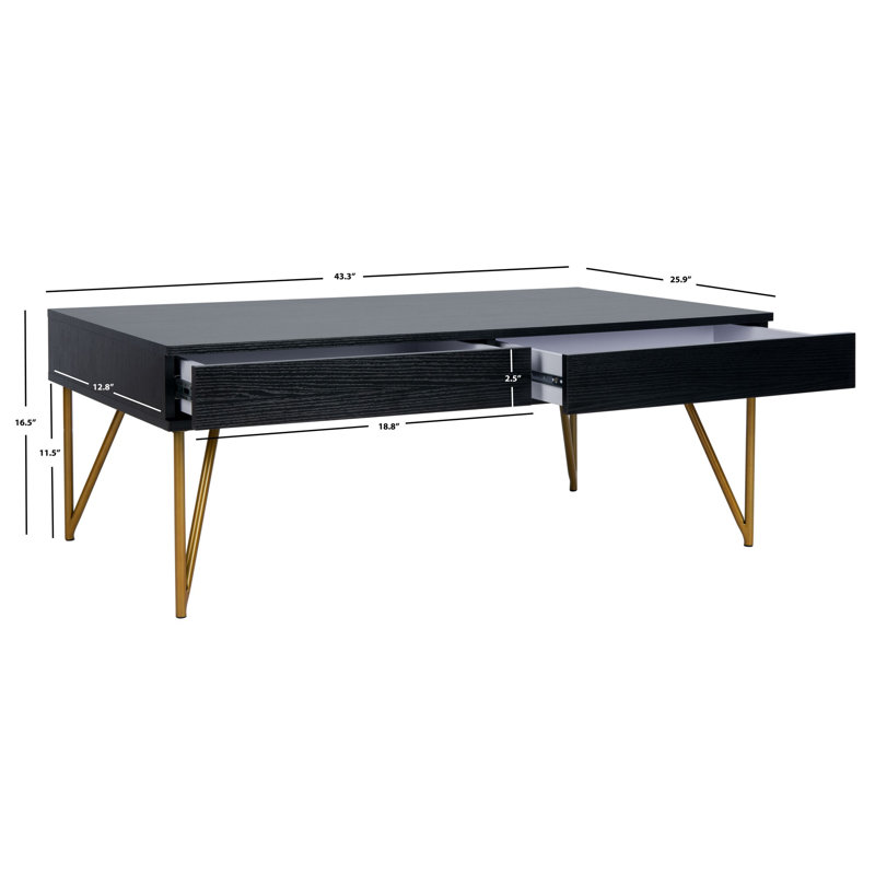 Table basse avec rangement Lutwin, Noir