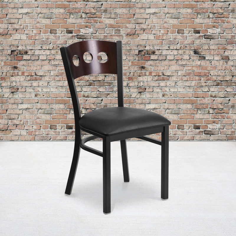 Jyun Decorative 3 Circle Back Metal Restaurant Chair, Black