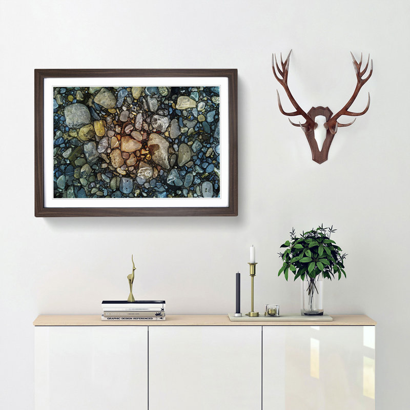 Rocks - Picture Frame Painting Print, 36cm H x 48cm W x 2cm D, Walnut Framed