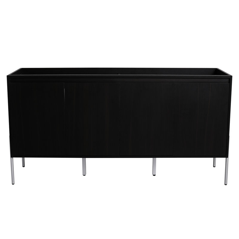 Freestanding Bathroom Cabinet, Dark Oak - Ample Compartment Space Vanity, Easy To Assemble Modern Look, 60"