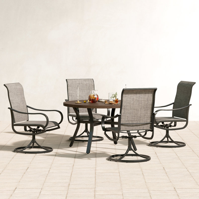 Alyah 4 - Person Patio Dining Set with Round Table