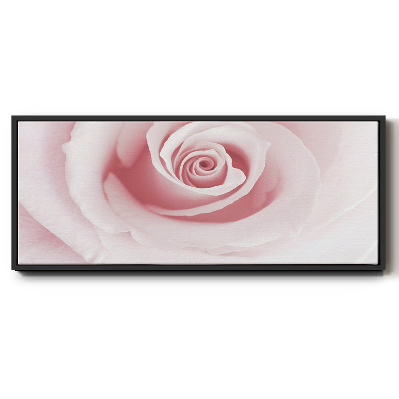 Rose Embrace- Framed Canvas, 8" H x 20" W