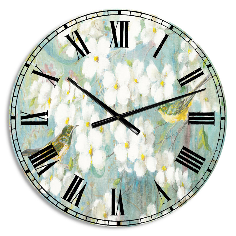Birds on Blossom - Horloge murale traditionnelle, Petit