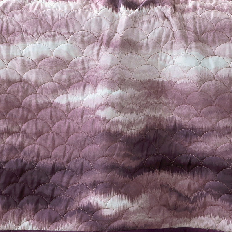 Ensemble de couvre-lit réversible 3 pièces Mauve et Mauve, Couvre-lit de grande taille et 2 taies décorative
