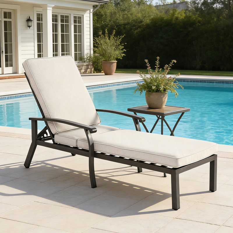 Aluminium Cast Lounge Chair, Beige
