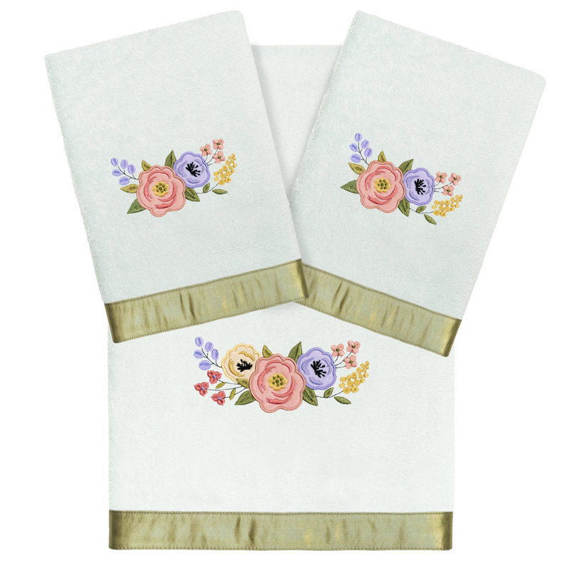 3 Piece 100% Turkish Cotton Towel Set, Aqua