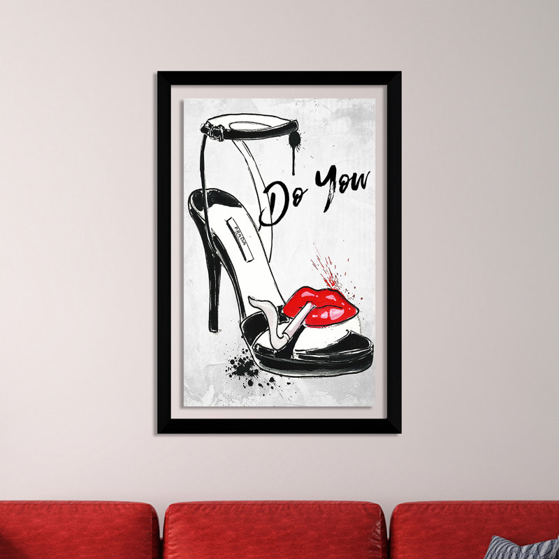 " Do You " by BY Jodi, 39.5" H x 27.5" W x 0.75" D, Black Framed Acrylic