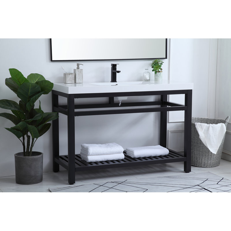 Ensemble de meuble-lavabo simple 48 po Raya, Noir