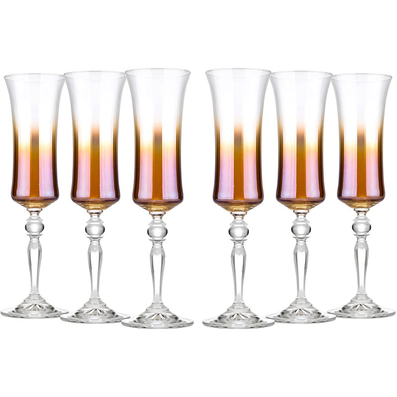 6 oz Ensemble de flûtes en verre, Brun