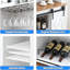 70'' Wine Bar Cabinet with Storage Hutch, Tall Coffee Bar Cabinet with Sliding Barn Doors, Bottle Glasses Rack, Farmhouse Coffee Bar for Home Dining Room
