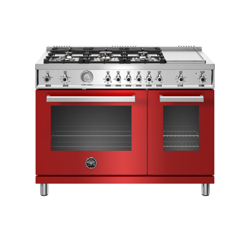 Bertazzoni 48'' W Free Standing Range, Rosso