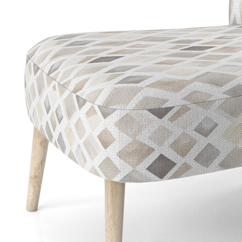 Chaise rembourrée Modern - Chaise d'appoint crème à losanges doux, Chaise d'appoint sans accoudoirs