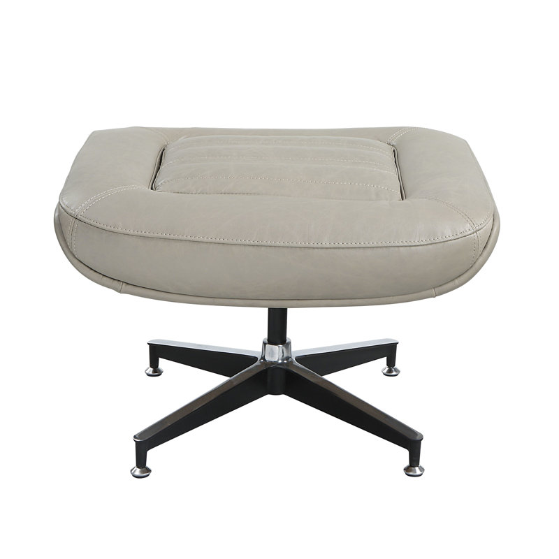 Cuir grainé supérieur, gris, largeur de 24 po, profondeur de 22 po, hauteur de 17 po, 20 lb, configuration du siège en mousse complète