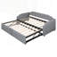 Lit de jour rembourré avec couchette escamotable et ports de charge USB-353769587