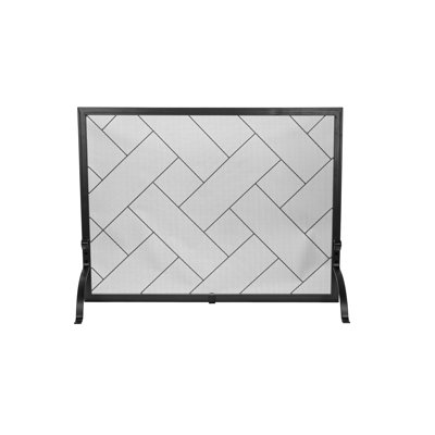 Single panel screen with cross weaves, medium