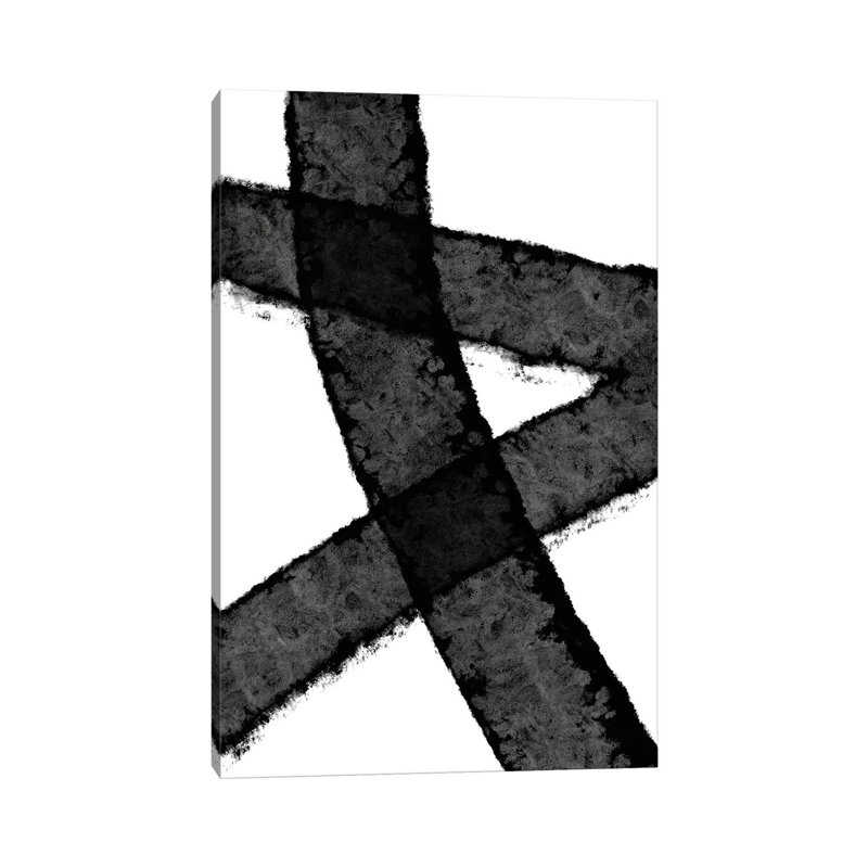 Mid Century Black - Print on Canvas, Wrapped Canvas, 101.6 cm H x 66.04 cm W x 1.91 cm D