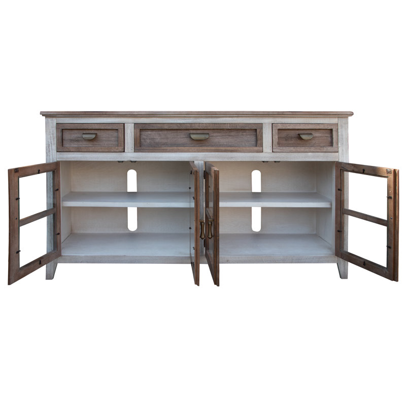 Sahara 67'' Solid Wood Sideboard, Cream/Caramel