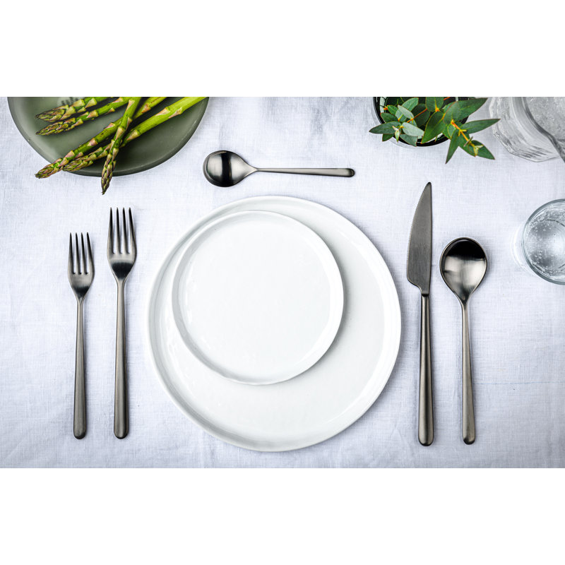Linea 20 - Piece Stainless Steel Flatware Set - Service for 4, Black Gold
