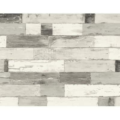 Seabrook Designs Baby & Driftwood Reclaimed Faux Planks Unpasted Wallpaper