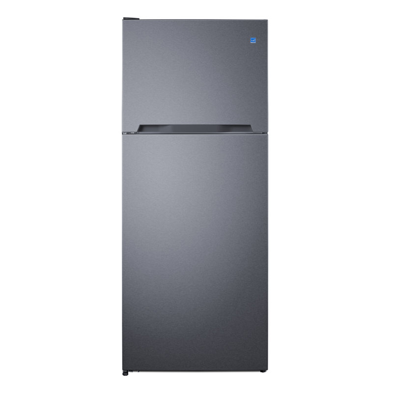 Summit Appliance 28" Wide Top-Mount Refrigerator-Freezer, Left Handed, Stainless Look