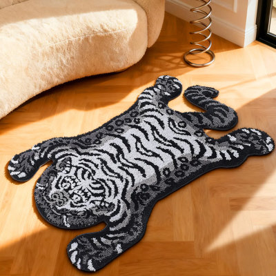 Tibetan Tiger Bath Mat 24x40 Inch, Non-slip Ultra Soft Plush Tufted Bathroom Rug, Cute Cool Animal Funky Area Rug, Highly Absorbent Washable Carpet For Bedroom Living Room Décor