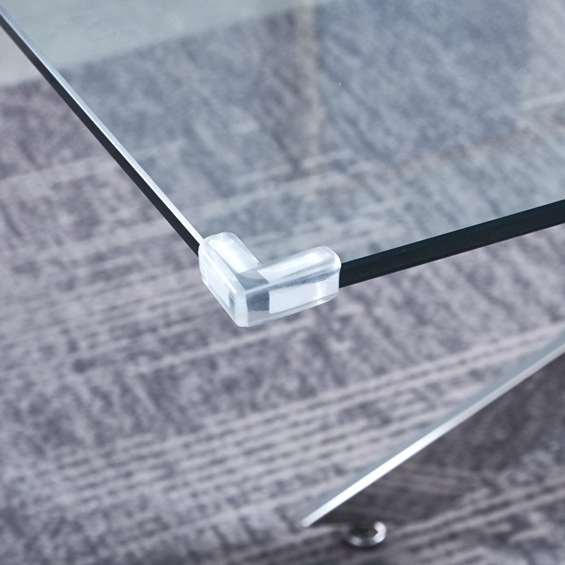 Table de salle à manger rectangulaire en verre trempé, design d'intérieur moderne, pour 6 personnes