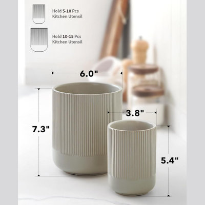 Ceramic / Porcelain Round Utensil Crock