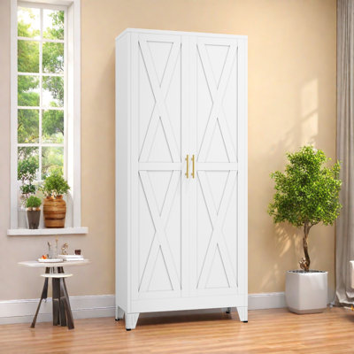 70.87"H Metal Large Tall Pantry Kitchen Food  Storage Cabinet with 4 Adjustable Shelves by Gracie Oaks