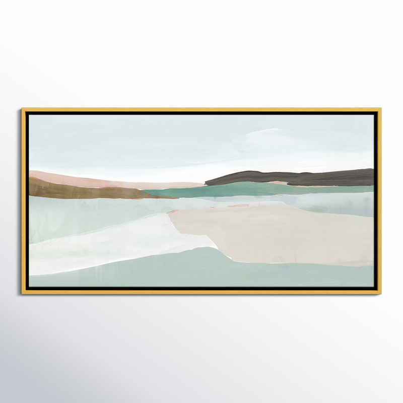 Ali "Sole of the Land I" Painting, 19.5" H x 37.5" W, Espresso