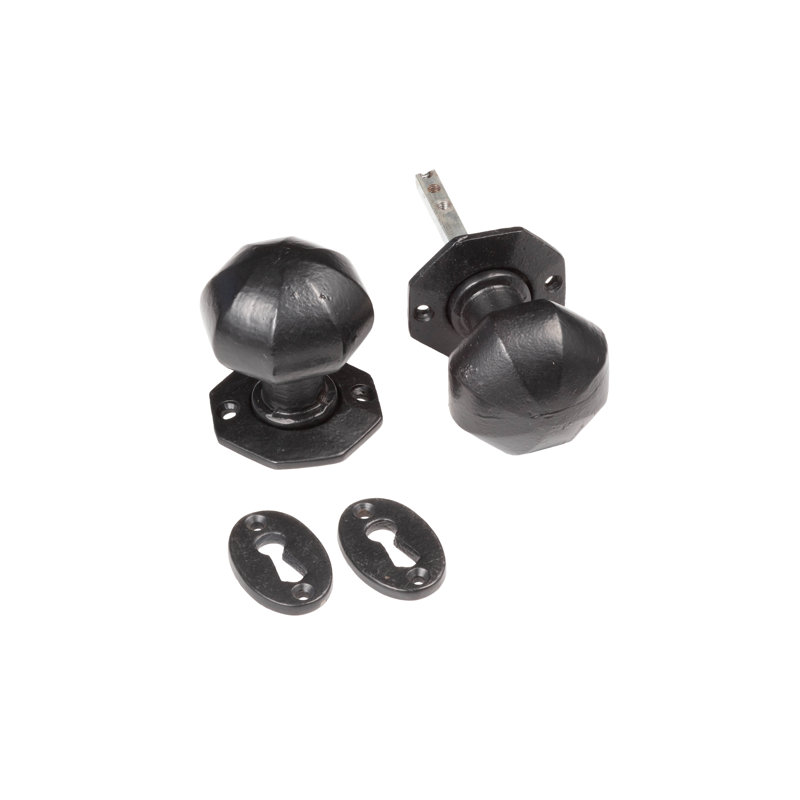 Laryssa Interior Mortise Door Knob, Black