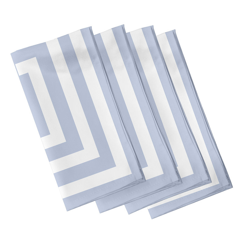 Aksel Polyester Geometric Square Napkin, Blue