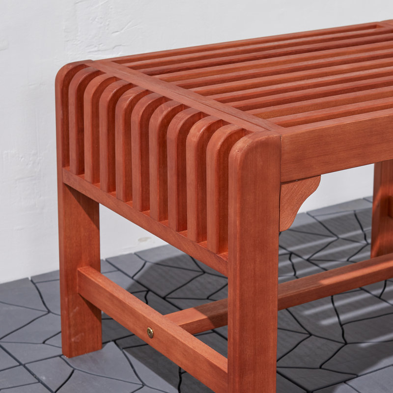 Aleha Solid Wood Eucalyptus Outdoor Bench